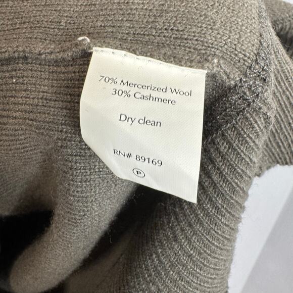 ATM Mercerized Wool Cashmere Sweater Men Elbow Patch Grey Preppy Sz M - Picture 10 of 12